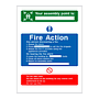 Fire action & assembly point sign