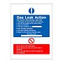 Gas leak action sign