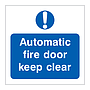 Automatic fire door keep clear symbol sign