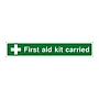 First aid kit carried sign