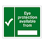 Eye protection available from sign