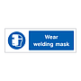 Wear welding mask sign