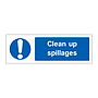 Clean up spillages sign