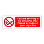 You are entering a no smoking area sign