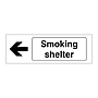 Smoking shelter left directional arrow sign