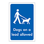 Dogs on a lead allowed sign