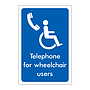 Telephone for wheelchair users sign