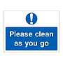 Please clean as you go sign