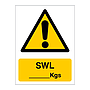 SWL Kgs Safe working load sign