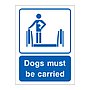 Dogs must be carried sign