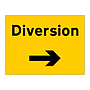 Diversion arrow right sign