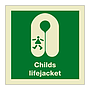 Childs lifejacket with text (Marine Sign)