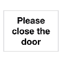 Please close the door sign