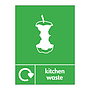 Kitchen waste with WRAP recycling logo & icon sign