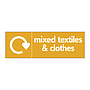 Mixed textiles & clothes with WRAP recycling logo