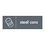 Steel cans with icon sign