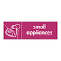 Small appliances with iron & hairdryer icon sign