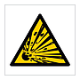 Explosive hazard warning symbol sign