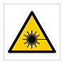 Laser beam hazard warning symbol sign