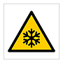 Low temperature freezing conditions hazard warning symbol sign