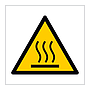 Hot surface hazard warning symbol sign