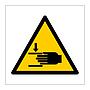 Crushing of hands hazard warning symbol sign