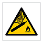 Pressurised cylinder hazard warning symbol sign