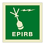 Emergency position indicating radio beacon EPIRB with text (Marine Sign)