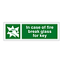 In case of fire break glass for key sign