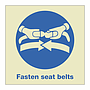 Fasten seatbelts with text (Marine Sign)