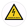 Danger of Death hazard warning symbol labels (Sheet of 18)