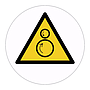 Counterdating rollers hazard warning symbol labels (Sheet of 18)