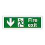 Fire exit arrow down sign