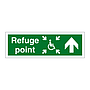 Refuge point with symbol arrow up sign