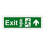 Exit with flames symbol Arrow up sign