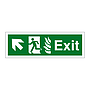 Exit with flames symbol Arrow up left sign