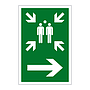 Assembly point symbol Arrow right sign