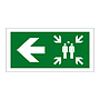 Assembly point symbol Arrow left sign