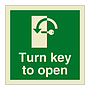 Turn key to open clockwise sign