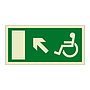 Escape Route Wheelchair with Arrow Up Left (Marine Sign)