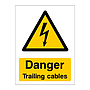 Danger Trailing cables sign