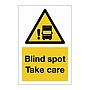 Blind spot take care sign