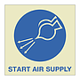 Start air supply with text (Marine Sign)