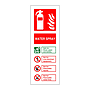 Water spray fire extinguisher Identification sign