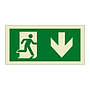 Evacuation Route Running Man with Arrow Down (Marine Sign)