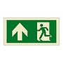 Evacuation Route Running Man with Arrow Up (Marine Sign)