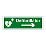 Defibrillator arrow right sign