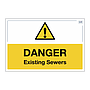 Site Safe - Danger Existing sewers sign