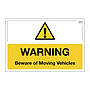 Site Safe - Beware of moving vehicles sign