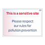 Site Safe - Please respect our rules for pollution prevention sign